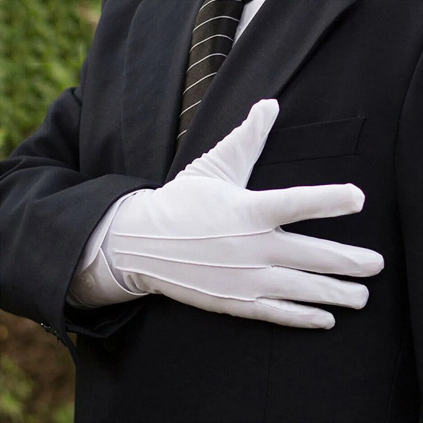 1pair White Cotton Gloves Men Formal Tuxedo Uniform Gloves Honor Guard Parade Ceremony Costume Cosplay Coin Jewelry Butler Glove