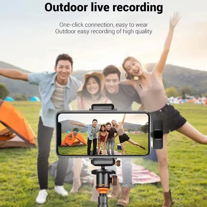 Microphone Wireless Lavalier Microphone for Live Streaming/YouTube/TikTok/Facebook Live Noise Reduction Mic For iPhone/Android