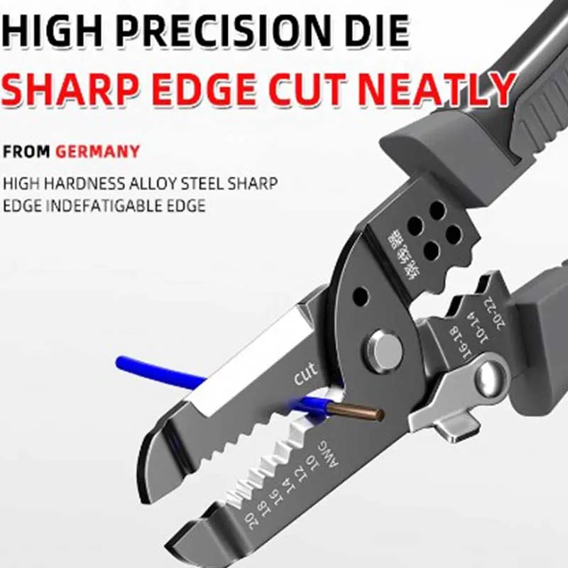 Multi functional Professional Electrician Wire Tool Cable Wire Stripper Cutter Crimper Automatic Crimping Stripping Plier