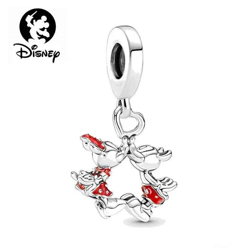 Disney 925 Silver Dumbo Clip Charm Mickey Minnie Love Heart Beads Fit Original Pandora Bracelets DIY Pendant Women Jewelry Girl