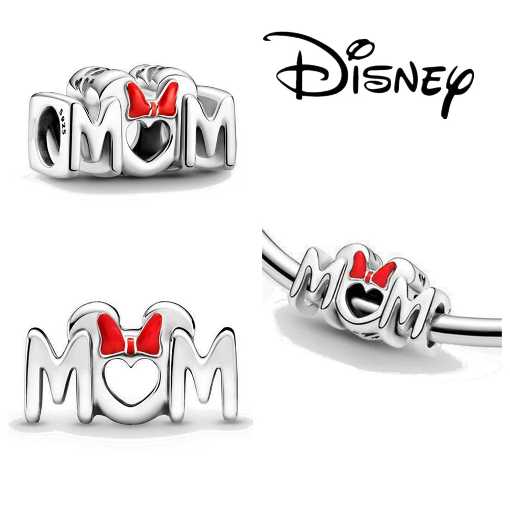 Disney 925 Silver Dumbo Clip Charm Mickey Minnie Love Heart Beads Fit Original Pandora Bracelets DIY Pendant Women Jewelry Girl