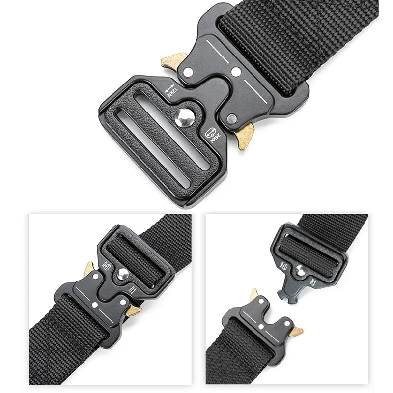 Tactical Belt Quick Release Outdoor Military Belt Soft Real Nylon Sports Accessories Men And Women Black Belt