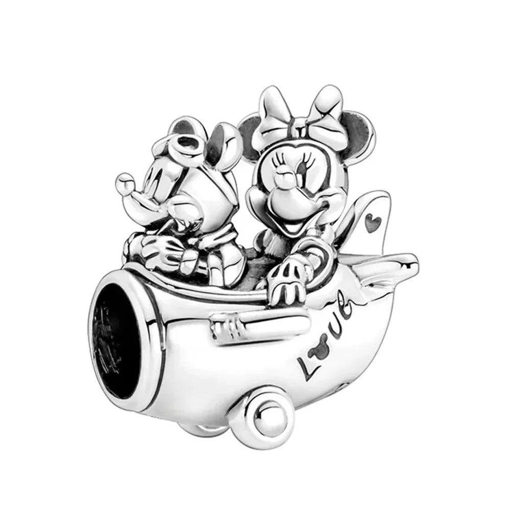 Disney 100th Princess Pumpkin Cart Mickey Minnie Dumbo Charm Stitch Beads Fit Original Pandora Bracelets DIY Jewelry Gifts Toy