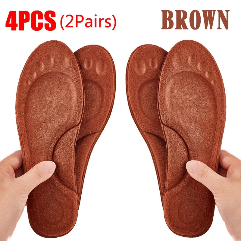 2Pairs Self Heating Insoles Thermostatic Thermal Insole Massage Memory Foam Arch Support Shoe Pad Heated Pads Winter Men Women