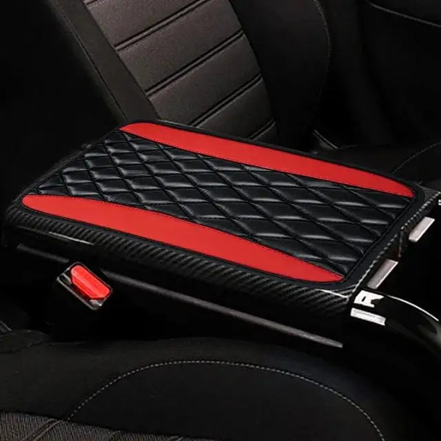 Car Armrest Cover Mat Universal PU Leather Ethnic Style Print Waterproof Non Slip Storage Box Pad Auto Styling Interior Accessor