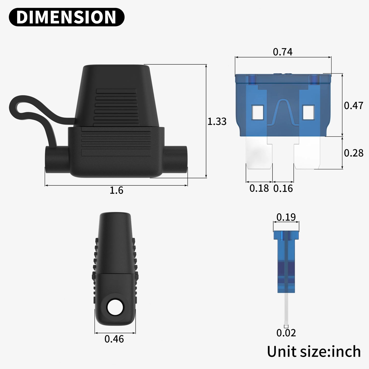 DaierTek 5PCS 18 Gauge Fuse Holder 12V for ATC/ATO Blade Fuse Inline Fuse Holder 12V with 18 AWG Wires with 10A 15A Fuse Car