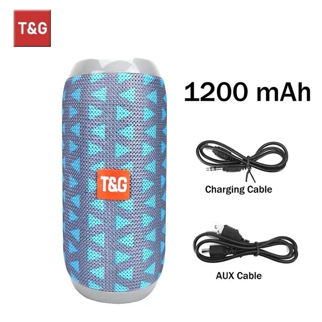 T&G TG117 Portable Bluetooth Speaker Outdoor Wireless Woofer Free Call FM TF Card USB Flash Drive Connect Mobile Phone Tablet TV