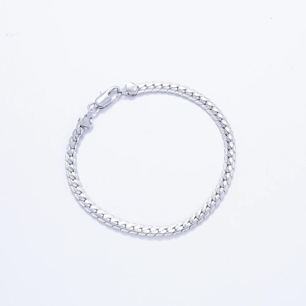 20-60cm Silver Color Luxury Brand Design Noble 5mm Necklace Chain For Woman Men Fashion Wedding Engagement Jewelry