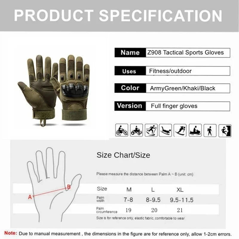 Tactical Gloves Shooting Gloves Touch Design Fitness Protection Sports Motorcycle Hunting Full Finger Walking Gloves