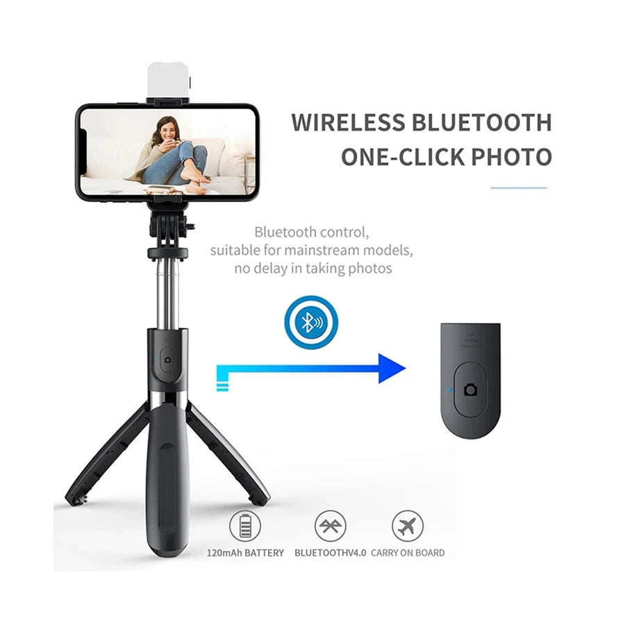 L02s Wireless Bluetooth Handheld Gimbal Stabilizer Mobile Phone Selfie Stick Tripod with Fill Light Shutter for Iphone