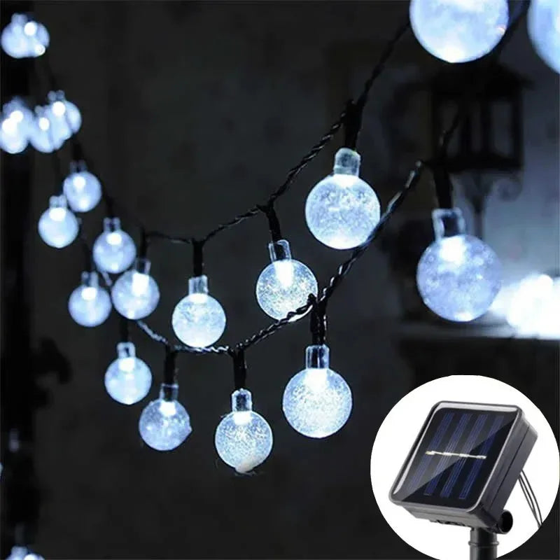 1pc Solar Crystal Ball Fairy String Lights 5M20L Outdoor Waterproof Christmas Decoration Camping Fairy Garland Garden Party