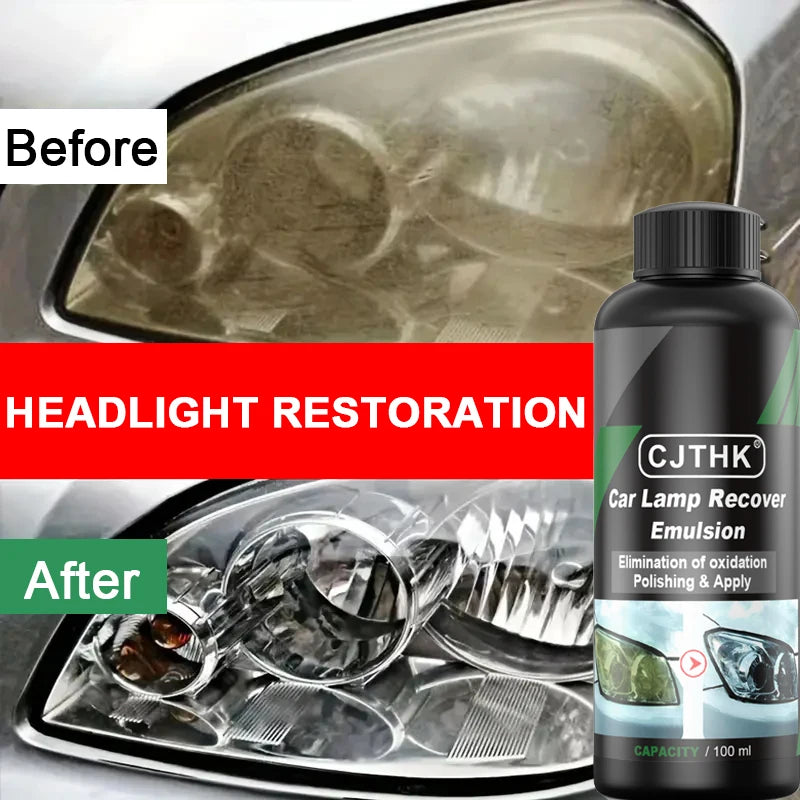 Car Headlight Restoration Polishing Kits Headlamp Scratch Remover Repair Cleaning Paste Remove Oxidation Headlight Polish Liquid