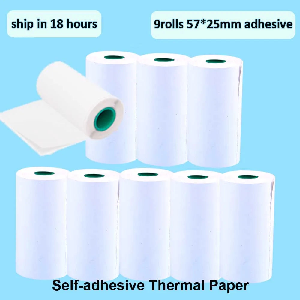 Clearance_Thermal Paper 57*25mm Self-Adhesive White Transparent Sticker Direct Roll Portable Paper For Mini Pocket Printer_Conti